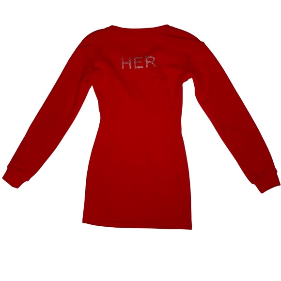 Red Sweater Dress - Picture 3 of 8